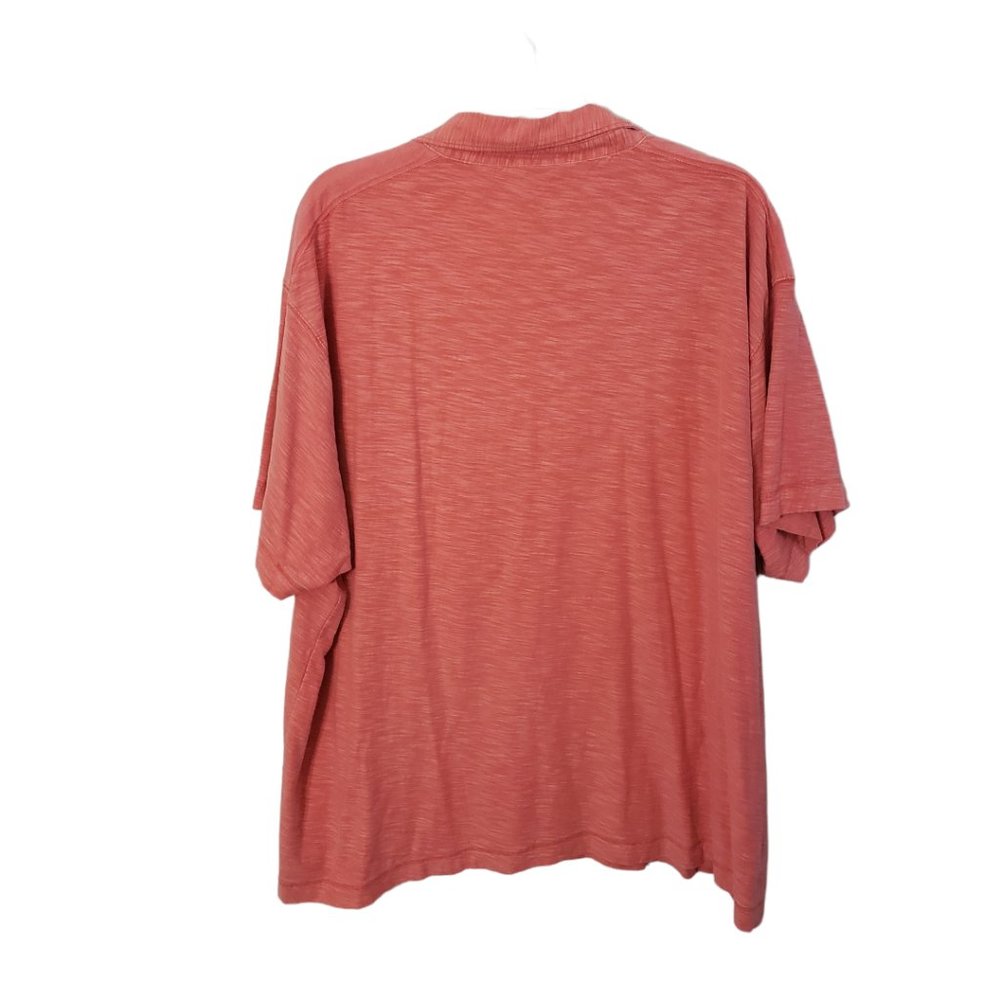 CT1393 Calvin Klein Polo Shirt Color: Salmon/Light Orange 4XL Big & Tall - Picture 3 of 3